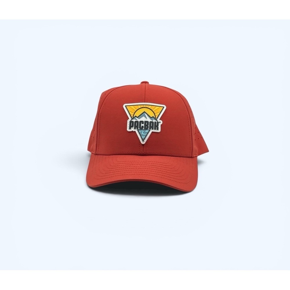 PACBAK Peak Series Trucker Hat men's Red/orange Logo Hiking Breathable Hat‎ OSFM